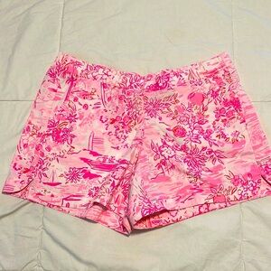Lilly Pulitzer Ocean View Short Peony Pink Seaside Scene Size S